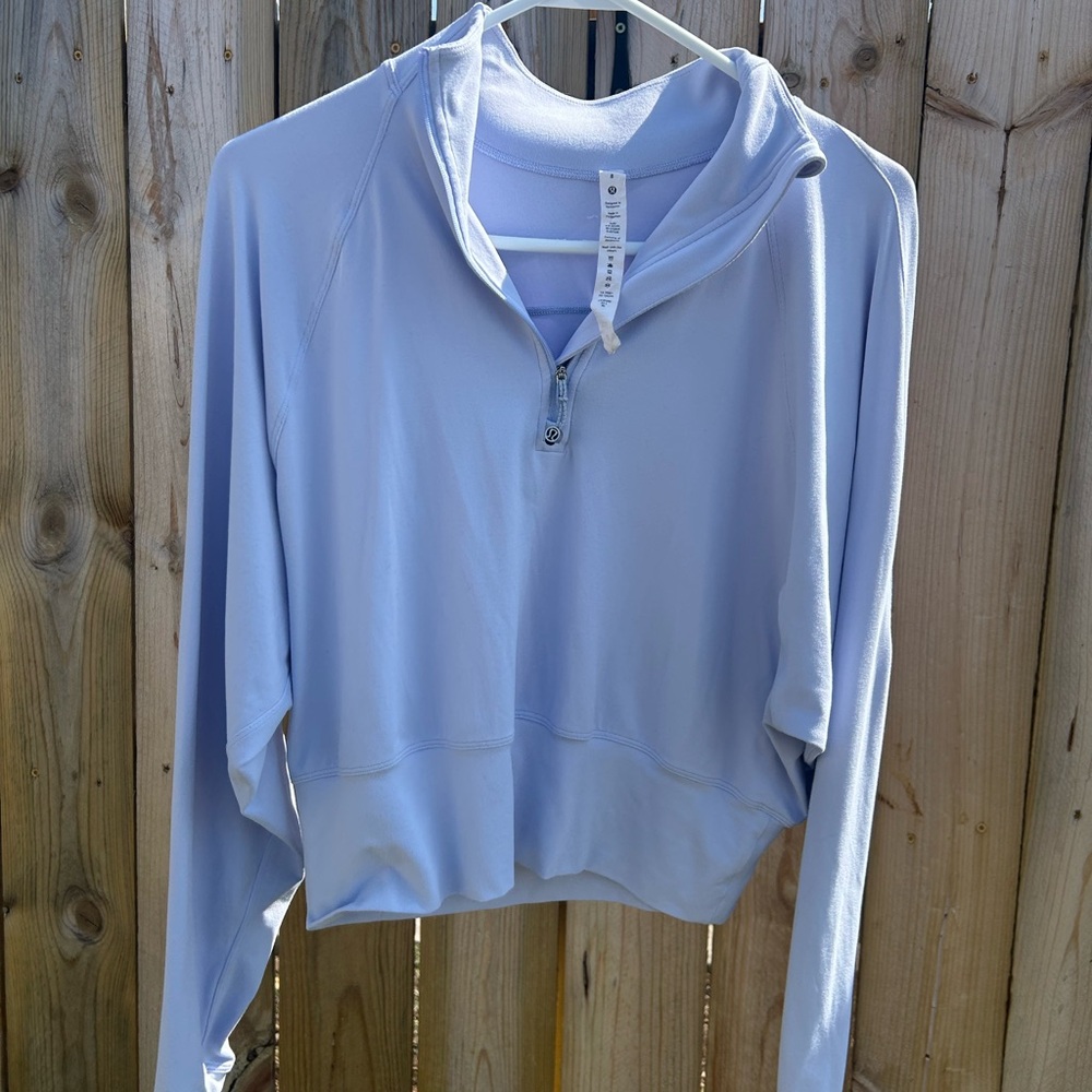 Lululemon Light Blue Quarter-Zip Hoodie Size 8